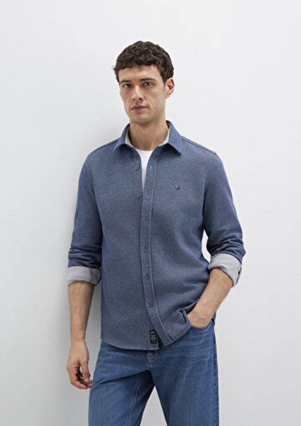 M Logo Nakışlı Lacivert Örme Gömlek 0211763-70718