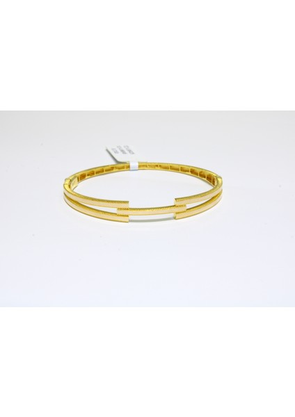 14 Ayar Altın Ajda Model Tek Sıralı Kaburga Kelepçe Bilezik 8.31 gr