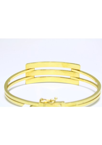 14 Ayar Altın 3 Sıralı Parlak Yüzey Kaburga Kelepçe Bilezik 7.49 gr fırsatları