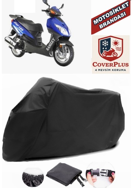 Ramzey Star 150 L Motor Brandası Siyah Motorsiket Brandası Motor Örtüsü Çadır Su Geçirmez Motosiklet Kılıfı Motor Brandası