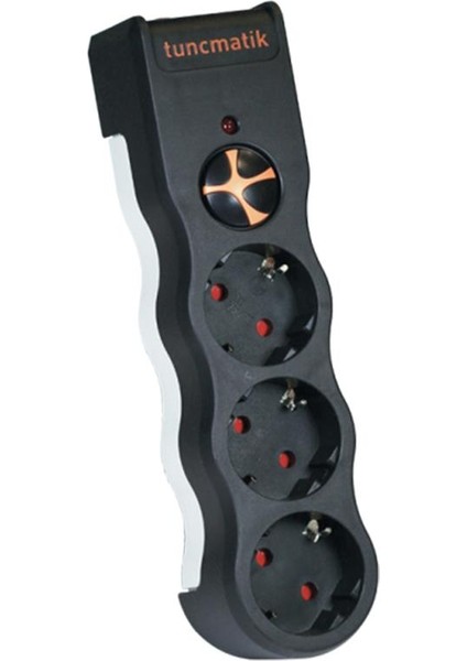 Tunçmatik TSK19010 3li Enerji Koruma Powersurge Siyah 1050 Joule