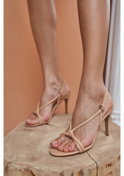 Alina Kadın Nude Topuklu Sandalet Ayakkabi modelleri