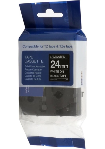 Krt-Muadil AZE-355 24 mm Siyah Üzerine Beyaz Lamina 8 Metre