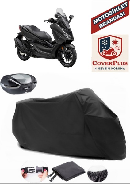 Honda NSS250 (Forza 250) Motor Brandası Siyah Arka Çanta Uyumlu Motorsiket Brandası Motor Örtüsü Çadır Su Geçirmez Motosiklet Kılıfı Motor Brandası