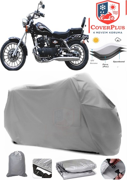 Regal Raptor Dd 250E-9 Motor Brandası Gri Motorsiket Brandası Motor Örtüsü Çadır Su Geçirmez Motosiklet Kılıfı Motor Brandası