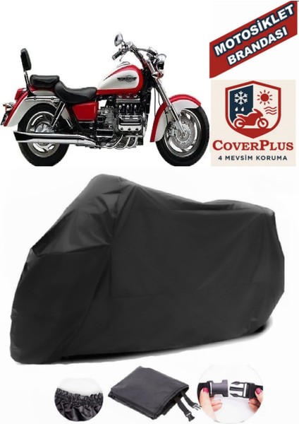 Honda Valkyrie F6C Motor Brandası Siyah Motorsiket Brandası Motor Örtüsü Çadır Su Geçirmez Motosiklet Kılıfı Motor Brandası