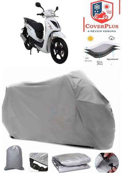 Mondial 150 Gomax Motor Brandası Gri Motorsiket Brandası Motor Örtüsü Çadır Su Geçirmez Motosiklet Kılıfı Motor Brandası