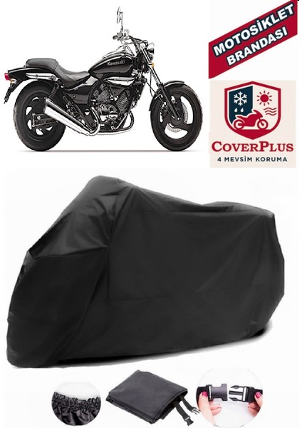 Kawasaki El 250 Motor Brandası Siyah Motorsiket Brandası Motor Örtüsü Çadır Su Geçirmez Motosiklet Kılıfı Motor Brandası