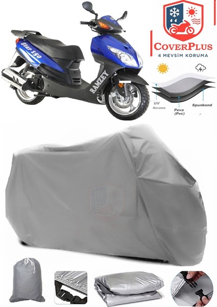 Ramzey Rmz 100-C Motor Brandası Gri Motorsiket Brandası Motor Örtüsü Çadır Su Geçirmez Motosiklet Kılıfı Motor Brandası