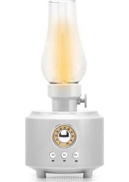 Hadron C210 Beyaz Bluetooth Nostalji Gaz Lambası SPEAKER100-100-200MM