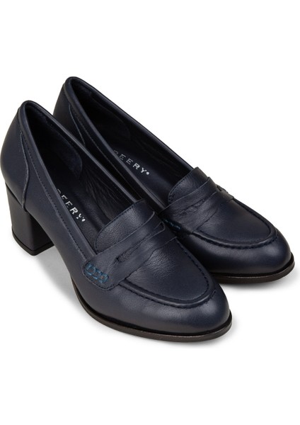 Kadın Hakiki Deri Lacivert Topuklu Makosen - A3440ZLCVM01 modelleri