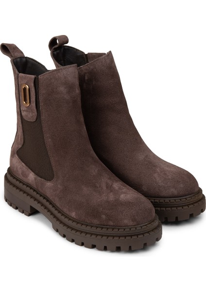 Kadın Hakiki Süet Kahverengi Bot - 61821ZKHVC03 modelleri