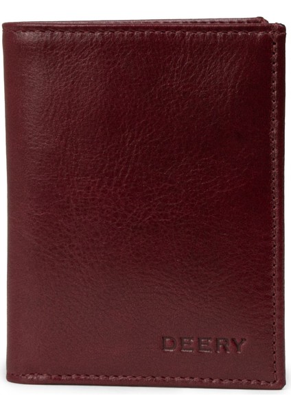 Hakiki Deri Bordo Dikey Erkek Cüzdanı - 00216MBRDZ01