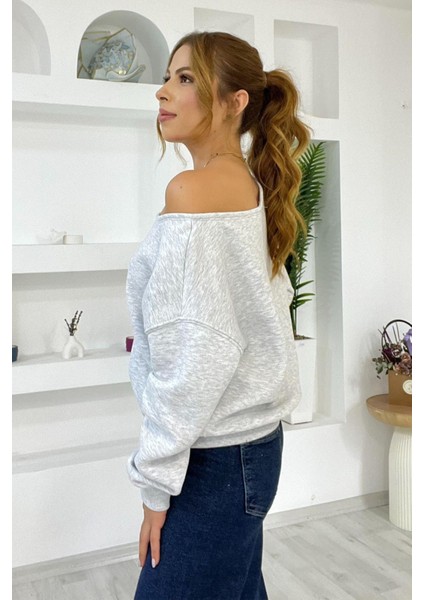 Kadın Omuz Detaylı Polar Sweatshirt – Rahat & Feminen Stil fiyatları