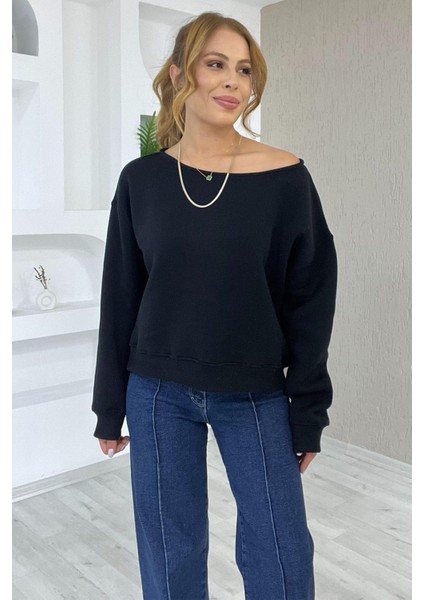 Kadın Omuz Detaylı Polar Sweatshirt – Rahat & Feminen Stil