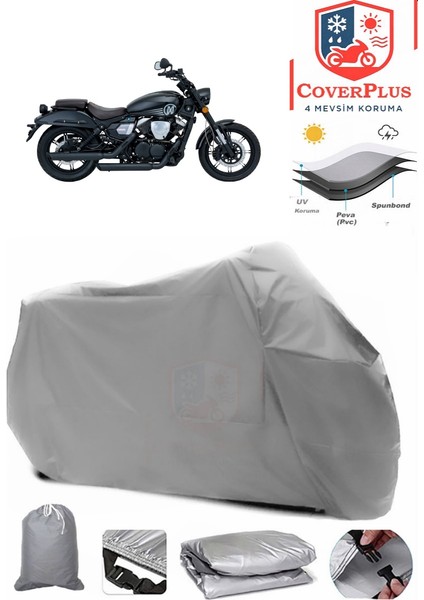 Mondial 250 Nevada Motor Brandası Gri Motorsiket Brandası Motor Örtüsü Çadır Su Geçirmez Motosiklet Kılıfı Motor Brandası