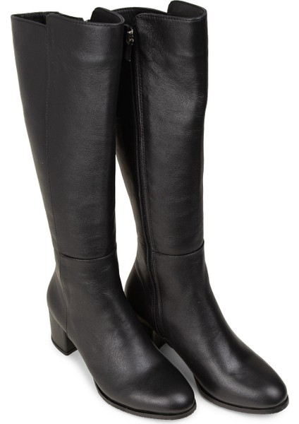 Kadın Hakiki Deri Siyah Fermuarlı Çizme - A2131ZSYHC01 modelleri