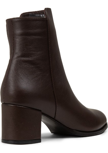 Kadın Kahverengi Hakiki Deri Fermuarlı Bot - A5810ZKHVC01 fiyatları