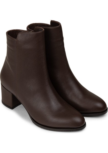 Kadın Kahverengi Hakiki Deri Fermuarlı Bot - A5810ZKHVC01 modelleri