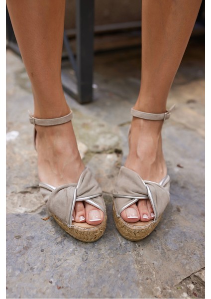 Torgos Kadın Nude Gercek Deri Espadrıl Taban Ispanya Uretımı Sandalet