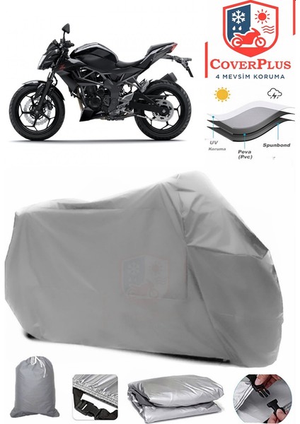 Kawasaki Z 250SL Motor Brandası Gri Motorsiket Brandası Motor Örtüsü Çadır Su Geçirmez Motosiklet Kılıfı Motor Brandası