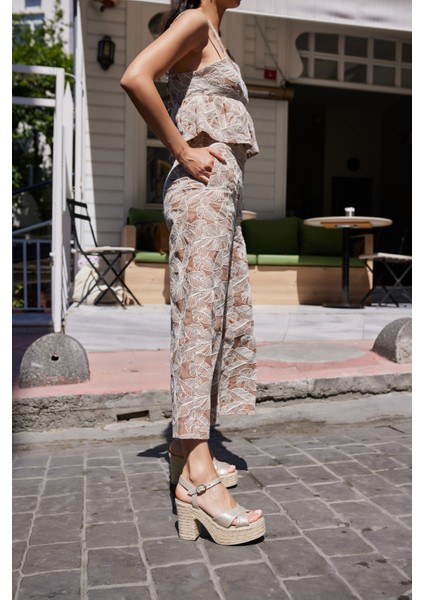 Natalis Kadın Bej Espadrıl Taban Ispanya Uretımı Ithal Sandalet