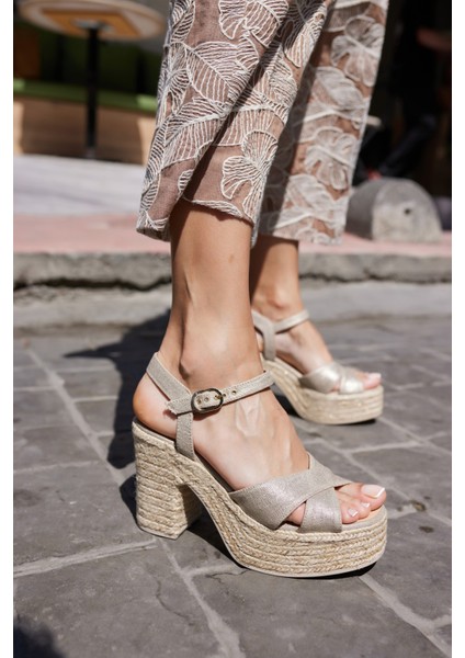 Natalis Kadın Bej Espadrıl Taban Ispanya Uretımı Ithal Sandalet fiyatları