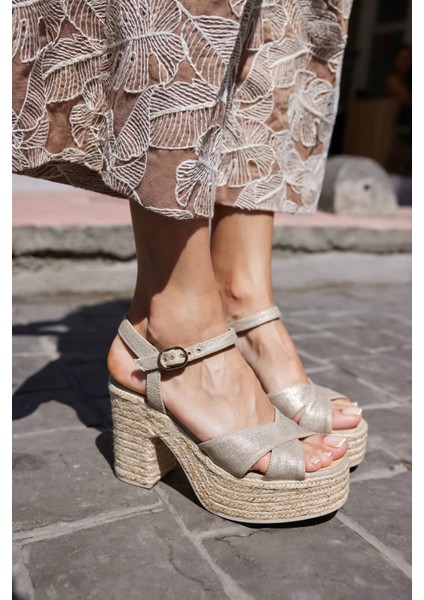 Natalis Kadın Bej Espadrıl Taban Ispanya Uretımı Ithal Sandalet