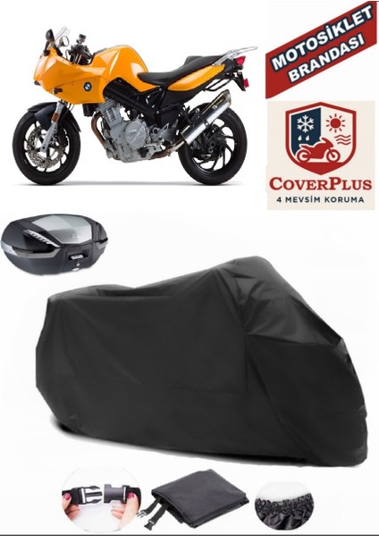 Bmw F 800S Motor Brandası Siyah Arka Çanta Uyumlu Motorsiket Brandası Motor Örtüsü Çadır Su Geçirmez Motosiklet Kılıfı Motor Brandası