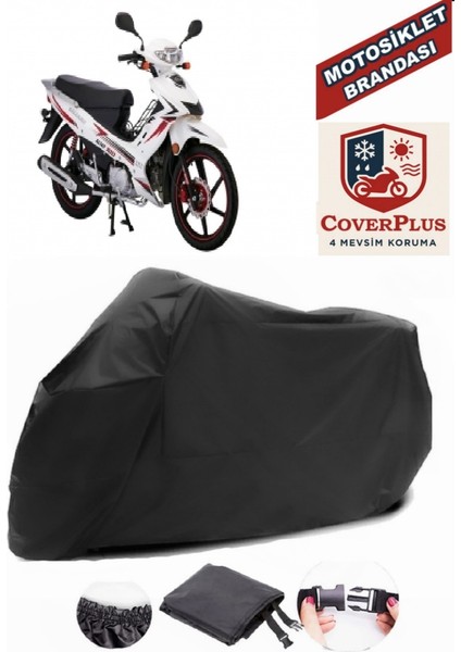 Salcano Altay 100 Motor Brandası Siyah Motorsiket Brandası Motor Örtüsü Çadır Su Geçirmez Motosiklet Kılıfı Motor Brandası