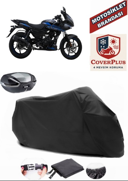 Bajaj Pulsar 220 Motor Brandası Siyah Arka Çanta Uyumlu Motorsiket Brandası Motor Örtüsü Çadır Su Geçirmez Motosiklet Kılıfı Motor Brandası