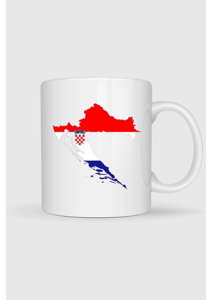 Hırvatistan Haritası Tasarımlı Kupa Bardak