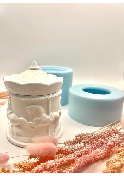 Taş Tozu Kalıbı -Atlı Karınca Kapaklı Kutu Silikon Kalıp