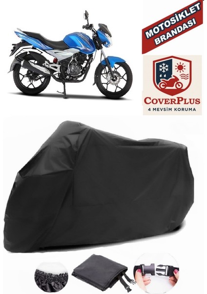 Bajaj Discover 125 St Motor Brandası Siyah Motorsiket Brandası Motor Örtüsü Çadır Su Geçirmez Motosiklet Kılıfı Motor Brandası