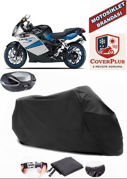 Bmw K 1200 S Motor Brandası Siyah Arka Çanta Uyumlu Motorsiket Brandası Motor Örtüsü Çadır Su Geçirmez Motosiklet Kılıfı Motor Brandası