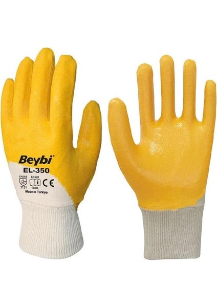 Beybi Pamuk Nitril Pmk KN350 10 Beden Eldiven 12LI Paket EN388 (2111X)