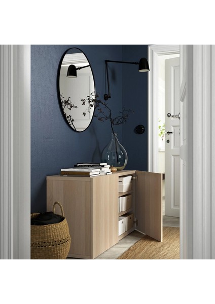 Besta Dolap Kombinasyonu Ağartılmış Meşe Görünümlü 120 x 42 x 65 cm Lappvıken modelleri