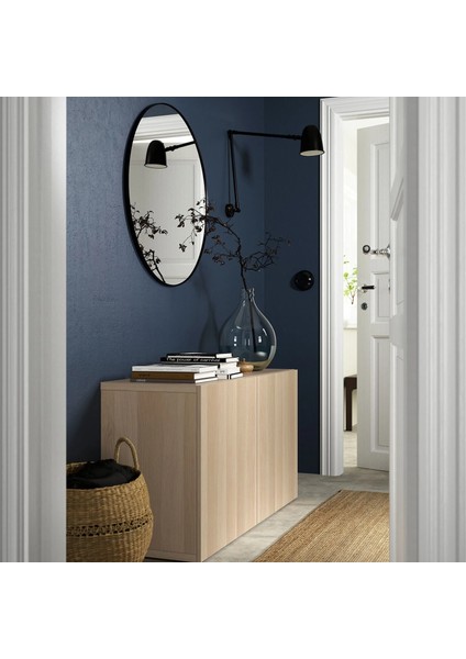 Besta Dolap Kombinasyonu Ağartılmış Meşe Görünümlü 120 x 42 x 65 cm Lappvıken fırsatları