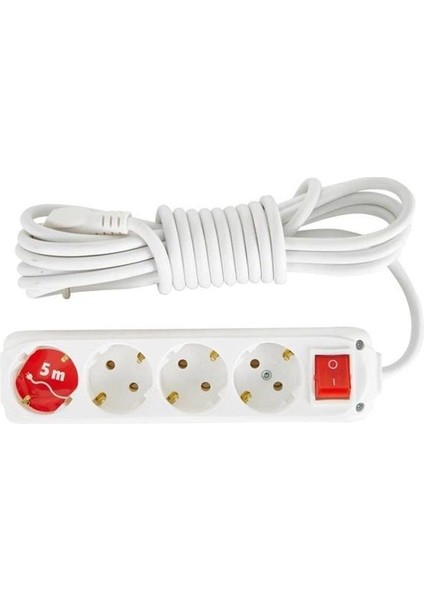 Almera 4lü 5mt Anahtarlı Topraklı Priz (9240205)