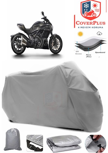 Ducati Diavel Dark Motor Brandası Gri Motorsiket Brandası Motor Örtüsü Çadır Su Geçirmez Motosiklet Kılıfı Motor Brandası