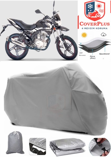 Falcon Wonder 180 Motor Brandası Gri Motorsiket Brandası Motor Örtüsü Çadır Su Geçirmez Motosiklet Kılıfı Motor Brandası