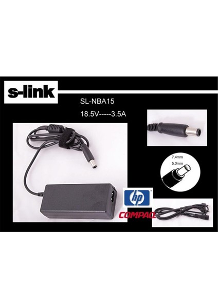 S-Link SL-NBA15 18.5V 3.5A 7.4-5.0 Notebook Adaptör