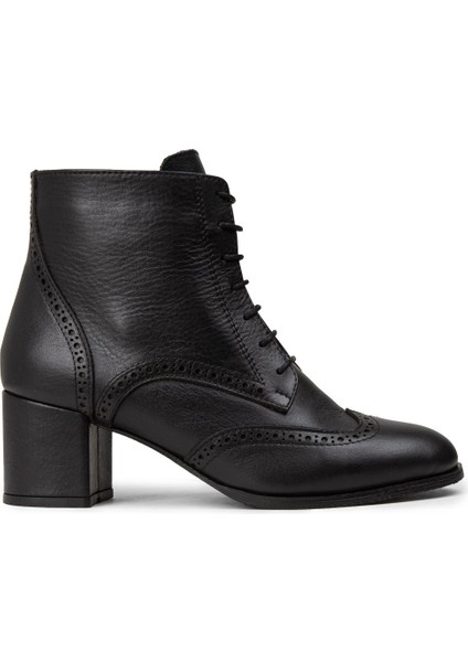 Kadın Hakiki Deri Siyah Bot - A3009ZSYHC01