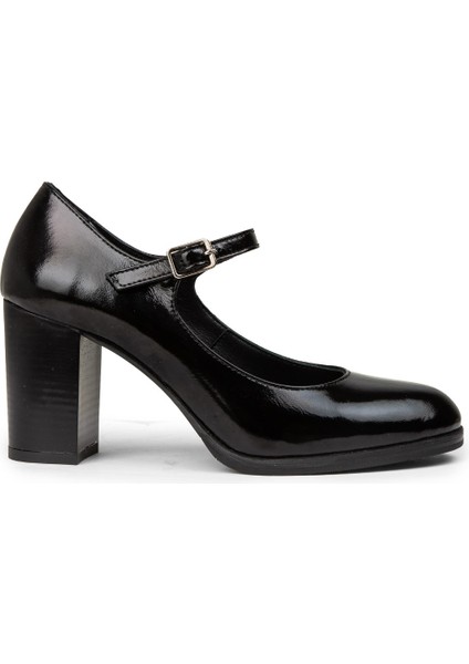 Kadın Hakiki Rugan Siyah Mary Jane Günlük Ayakkabı - A2146ZSYHC03