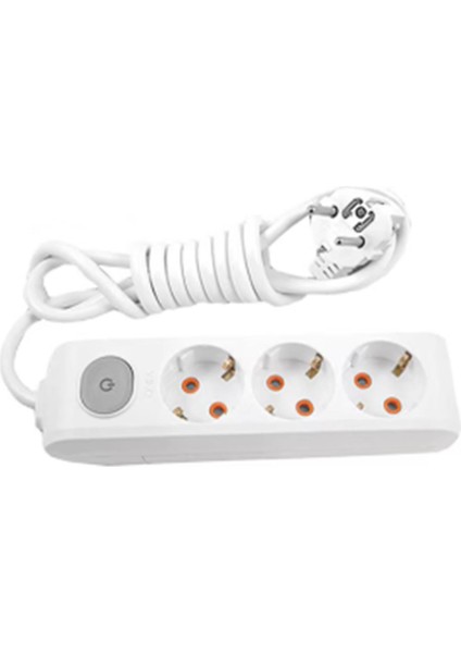 Viko Multi-Let VM35ANH 3lü 5mt Piriz Anahtarlı Topraklı Kablolu