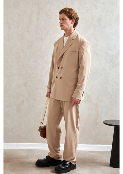 Erkek Oversize Rahat Kalıp Kruvaze Takım Elbise fiyatları
