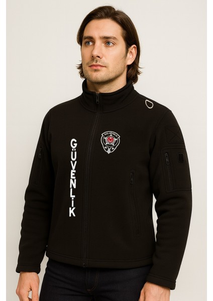 Kışlık Erkek Nakış Işlemeli 5 Cepli Önden Yazılı Özel Güvenlik Poları