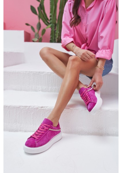 Polinas Kadin Camel Taş Detay Gercek Deri Suet Sneaker indirimleri