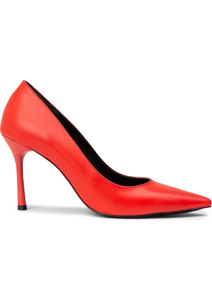 Kadın Nar Çiçeği Renk Stiletto Topuklu Ayakkabı - P4539ZNACM01