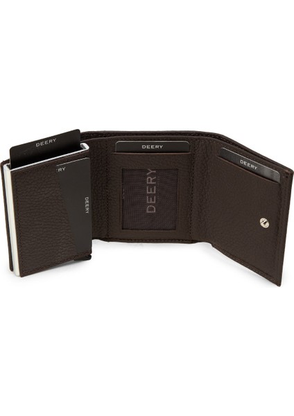 Hakiki Deri Kahverengi Mekanizmalı Dikey Erkek Cüzdanı - 00626MKHVZ02 modelleri
